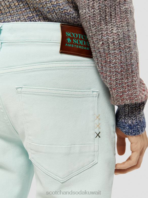 ملابس Scotch & Soda الجينز المصبوغ ذو المقاس النحيف للغاية نعناع رجال N0V4583