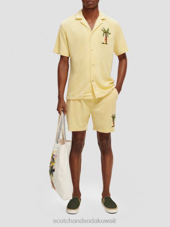 ملابس Scotch & Soda شورت برمودا منشفة مطرزة موز رجال N0V4591