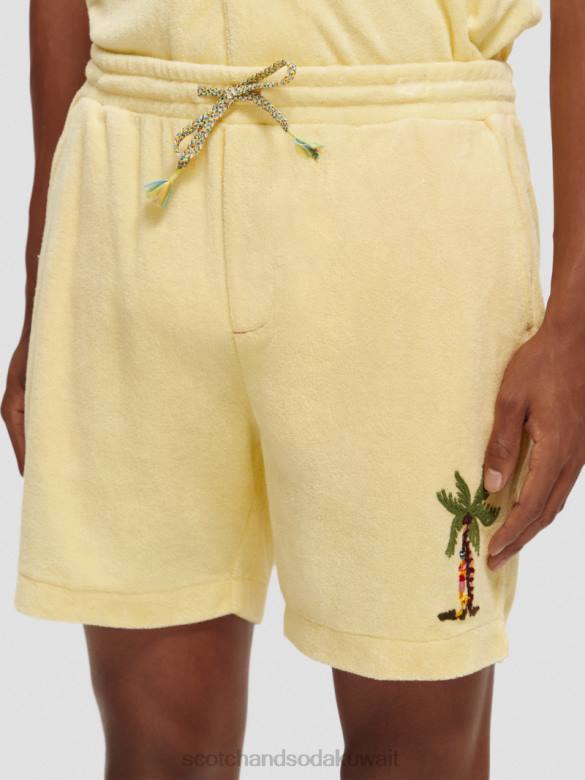 ملابس Scotch & Soda شورت برمودا منشفة مطرزة موز رجال N0V4591