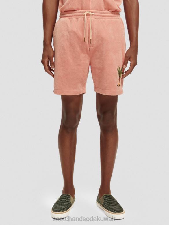 ملابس Scotch & Soda شورت برمودا منشفة مطرزة فلامنغو رجال N0V4592