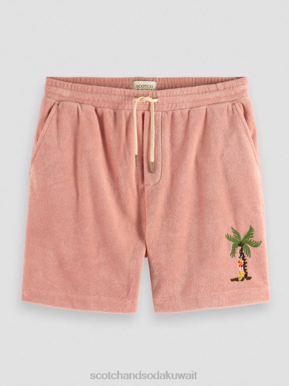 ملابس Scotch & Soda شورت برمودا منشفة مطرزة فلامنغو رجال N0V4592