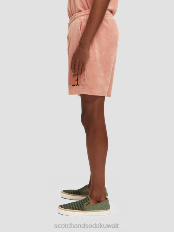 ملابس Scotch & Soda شورت برمودا منشفة مطرزة فلامنغو رجال N0V4592