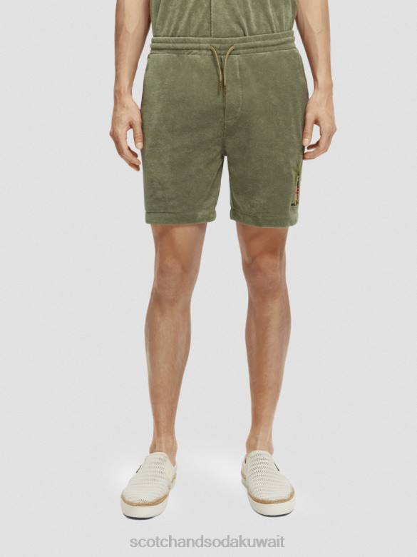 ملابس Scotch & Soda شورت برمودا منشفة مطرزة جيش رجال N0V4593