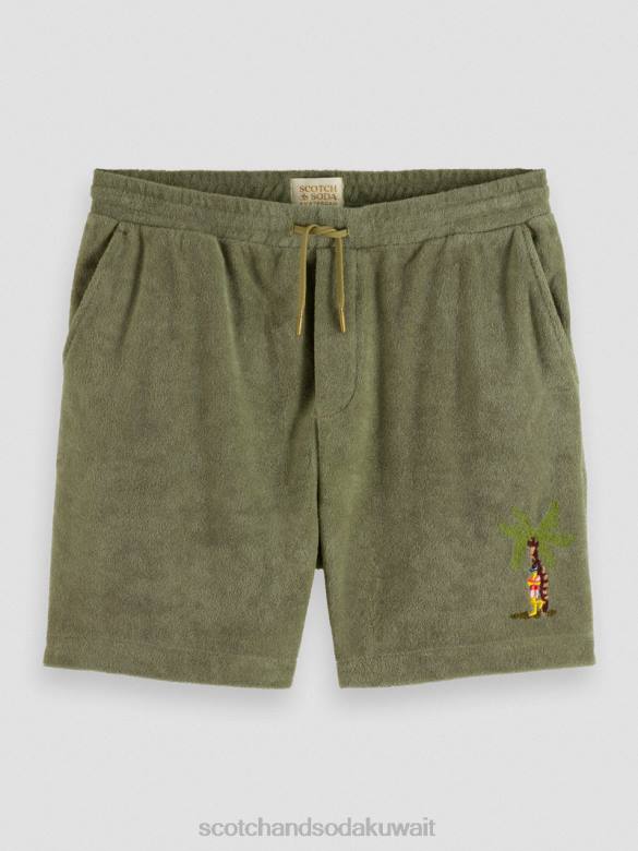 ملابس Scotch & Soda شورت برمودا منشفة مطرزة جيش رجال N0V4593