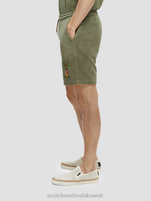 ملابس Scotch & Soda شورت برمودا منشفة مطرزة جيش رجال N0V4593