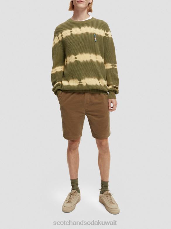 ملابس Scotch & Soda شورت من القطن العضوي ذو قصة مريحة الكاكي رجال N0V4594