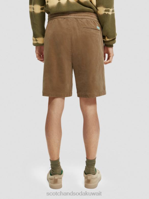 ملابس Scotch & Soda شورت من القطن العضوي ذو قصة مريحة الكاكي رجال N0V4594