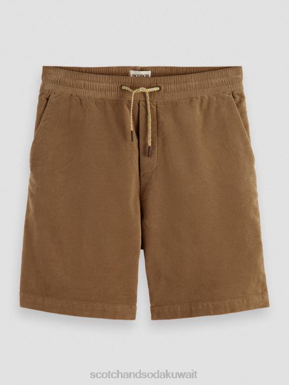 ملابس Scotch & Soda شورت من القطن العضوي ذو قصة مريحة الكاكي رجال N0V4594
