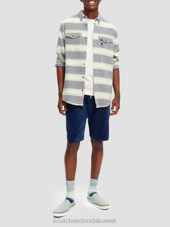 ملابس Scotch & Soda شورت من القطن العضوي ذو قصة مريحة البحرية رجال N0V4596
