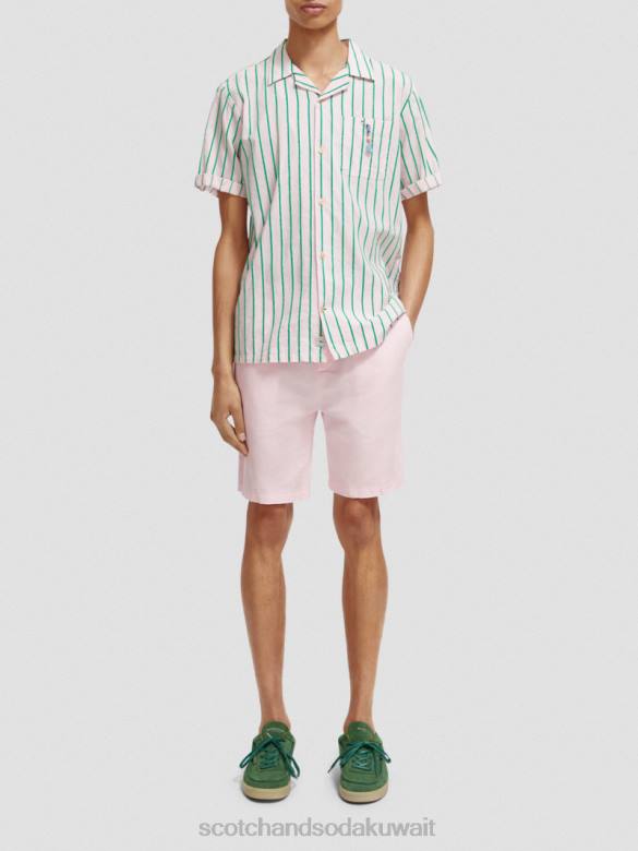 ملابس Scotch & Soda شورت برمودا من مزيج الكتان المفضل وَردَة رجال N0V4598