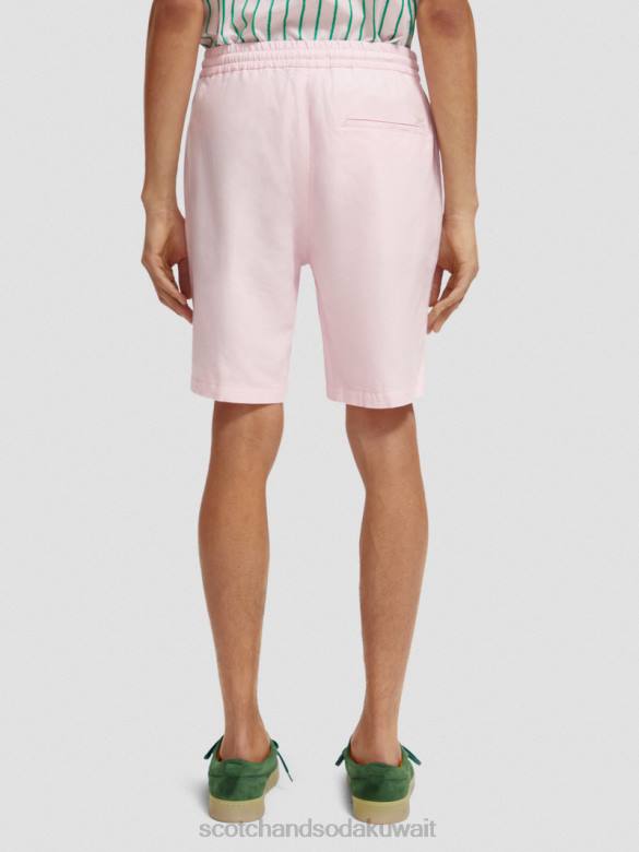 ملابس Scotch & Soda شورت برمودا من مزيج الكتان المفضل وَردَة رجال N0V4598