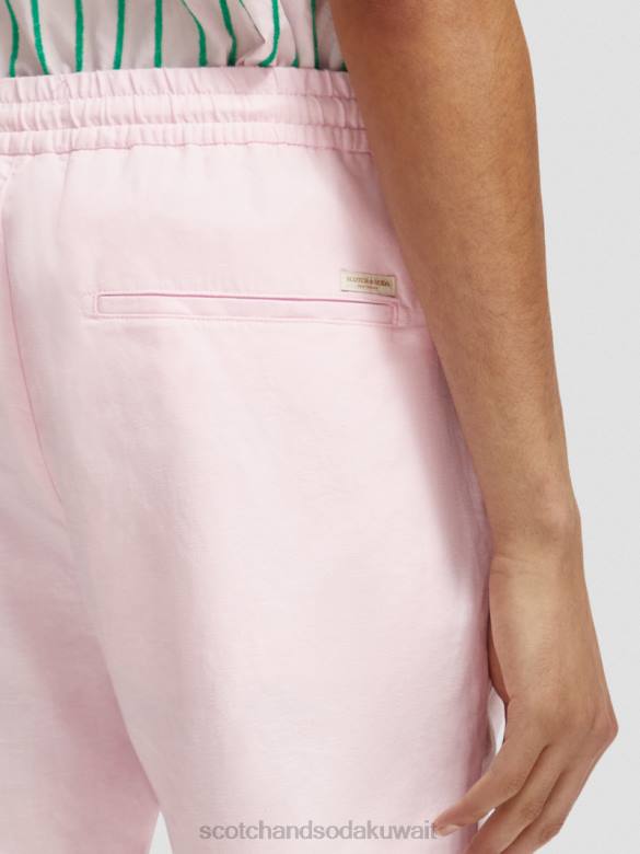 ملابس Scotch & Soda شورت برمودا من مزيج الكتان المفضل وَردَة رجال N0V4598