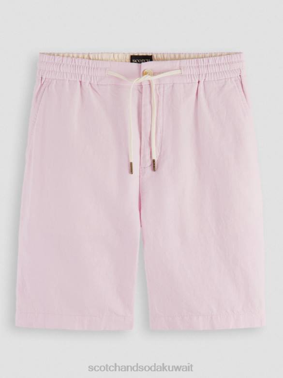 ملابس Scotch & Soda شورت برمودا من مزيج الكتان المفضل وَردَة رجال N0V4598