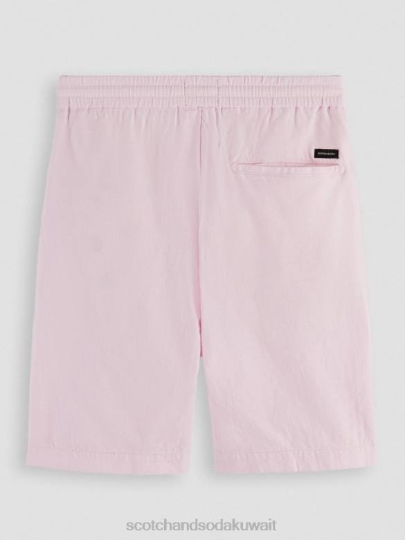ملابس Scotch & Soda شورت برمودا من مزيج الكتان المفضل وَردَة رجال N0V4598
