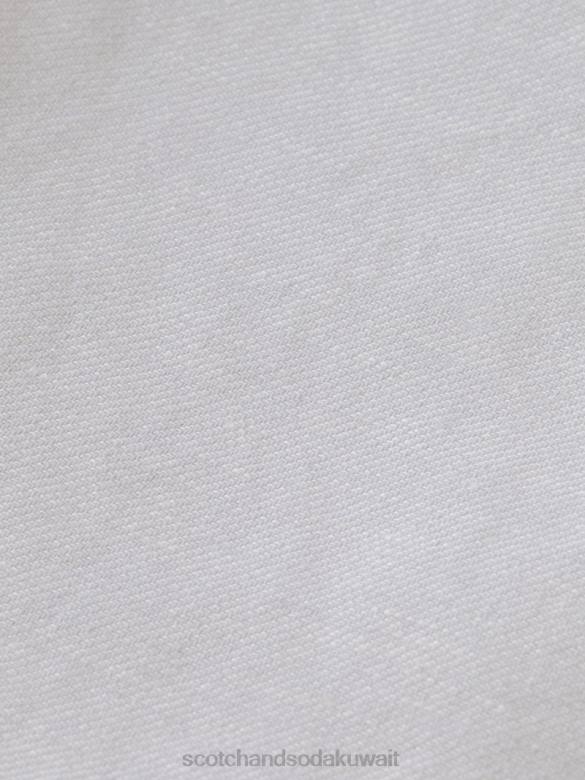 ملابس Scotch & Soda شورت برمودا من مزيج الكتان المفضل رمادي فاتح رجال N0V4599