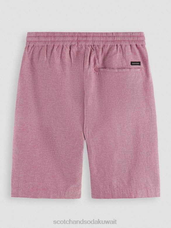 ملابس Scotch & Soda شورت برمودا من مزيج الكتان المفضل النرجس البري رجال N0V4601
