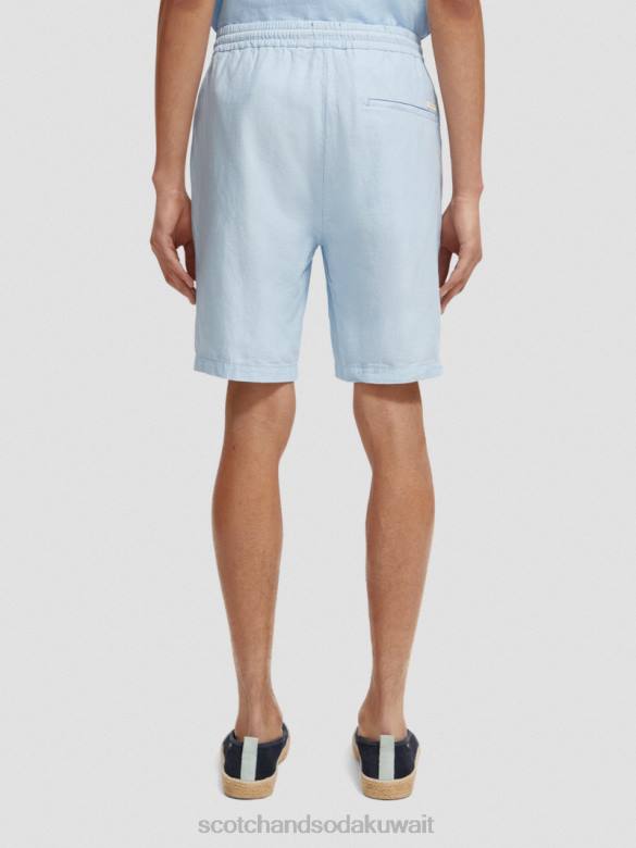 ملابس Scotch & Soda شورت برمودا من مزيج الكتان المفضل سماء رجال N0V4603