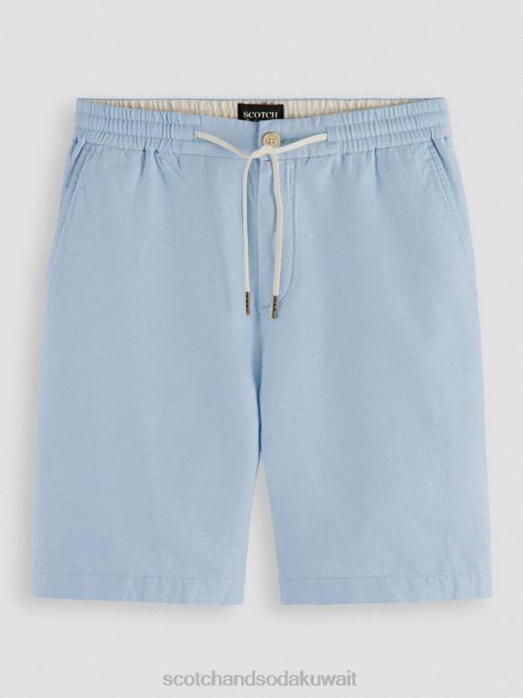 ملابس Scotch & Soda شورت برمودا من مزيج الكتان المفضل سماء رجال N0V4603