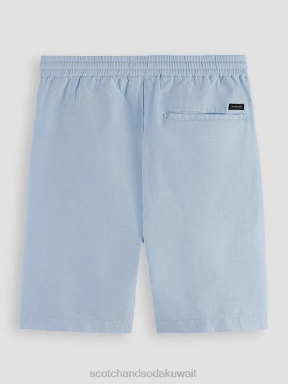 ملابس Scotch & Soda شورت برمودا من مزيج الكتان المفضل سماء رجال N0V4603