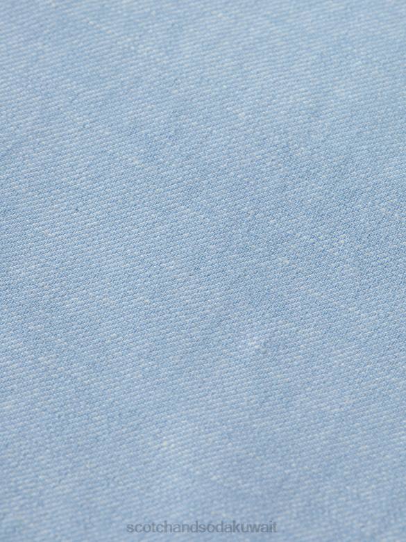 ملابس Scotch & Soda شورت برمودا من مزيج الكتان المفضل سماء رجال N0V4603