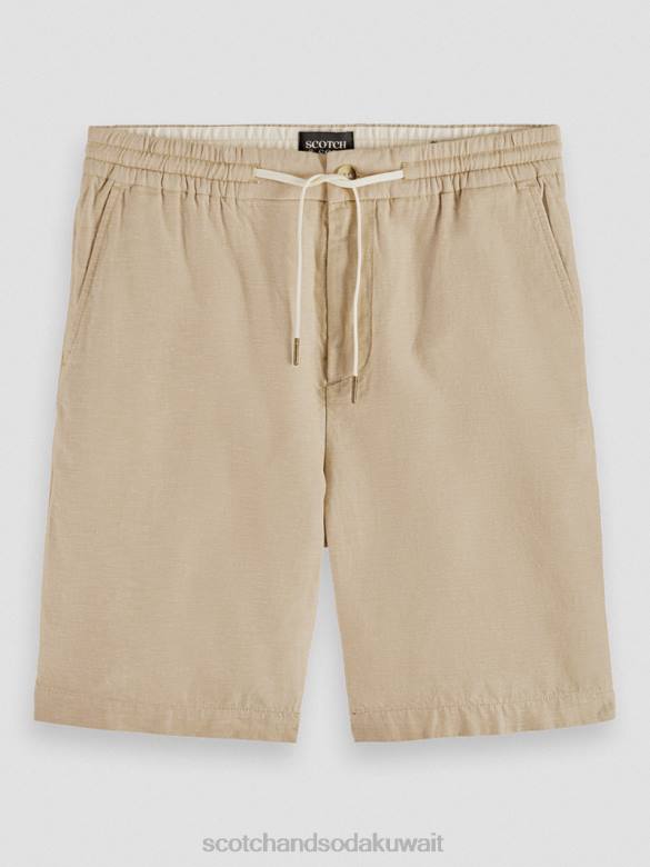 ملابس Scotch & Soda شورت برمودا من مزيج الكتان المفضل رمل رجال N0V4606
