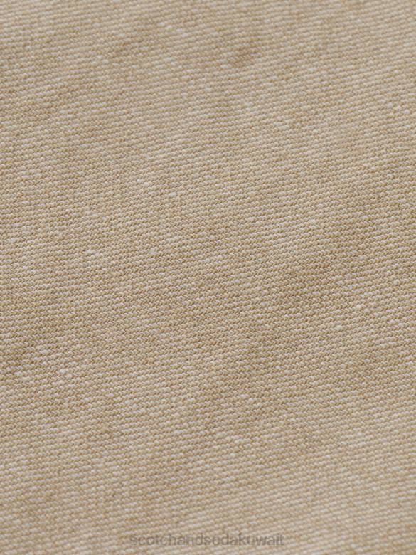 ملابس Scotch & Soda شورت برمودا من مزيج الكتان المفضل رمل رجال N0V4606
