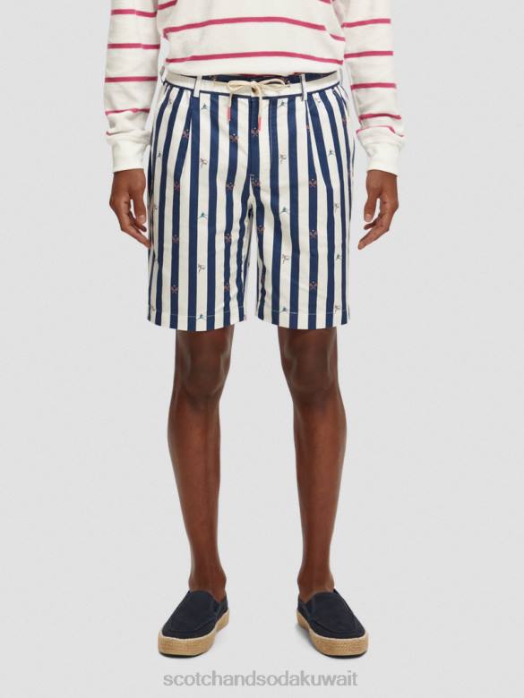 ملابس Scotch & Soda شورت برمودا مخطط بليك تنس صغير رجال N0V4612