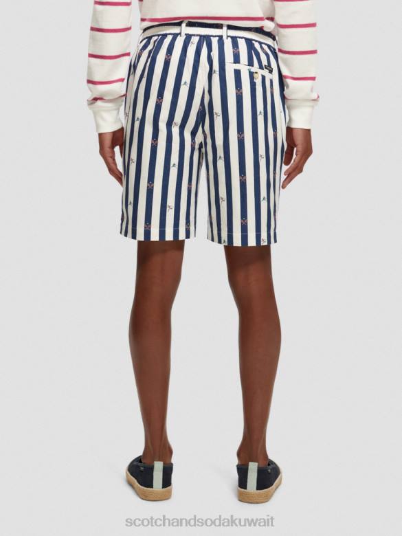 ملابس Scotch & Soda شورت برمودا مخطط بليك تنس صغير رجال N0V4612