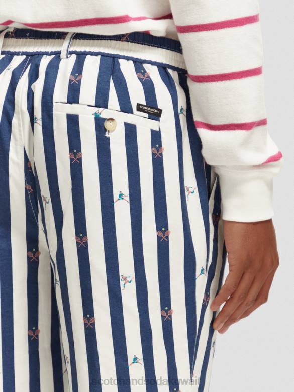 ملابس Scotch & Soda شورت برمودا مخطط بليك تنس صغير رجال N0V4612