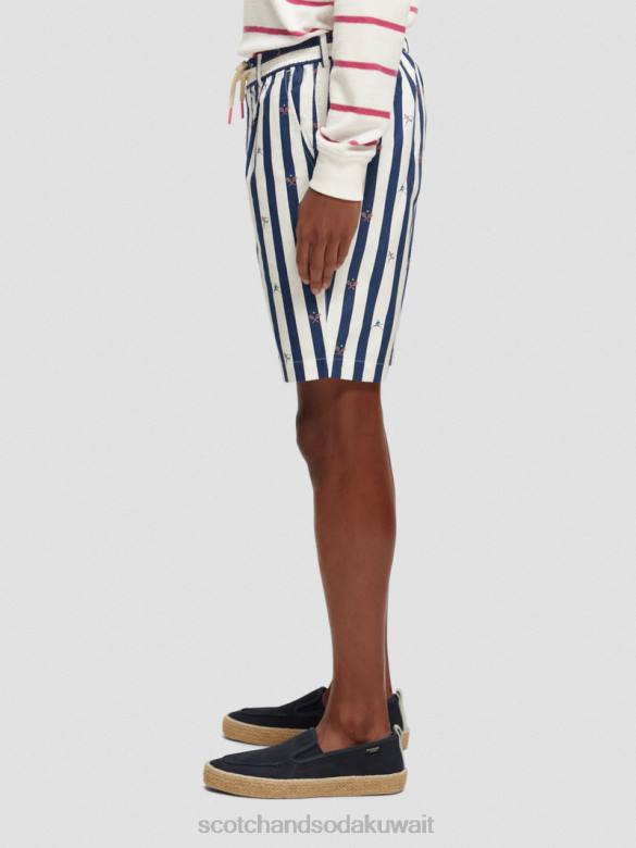 ملابس Scotch & Soda شورت برمودا مخطط بليك تنس صغير رجال N0V4612
