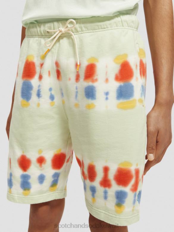 ملابس Scotch & Soda شورت رياضي مصبوغ بقصة مريحة صبغة ربطة عنق بالنعناع رجال N0V4613