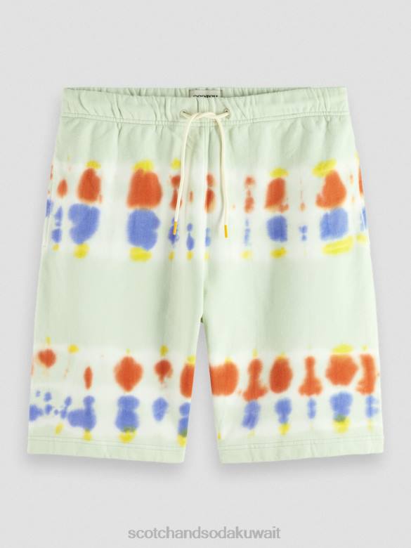 ملابس Scotch & Soda شورت رياضي مصبوغ بقصة مريحة صبغة ربطة عنق بالنعناع رجال N0V4613