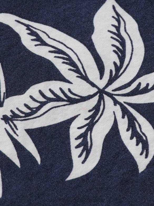 ملابس Scotch & Soda شورت برمودا من قماش البوبلين المطبوع ورقة البحرية رجال N0V4616