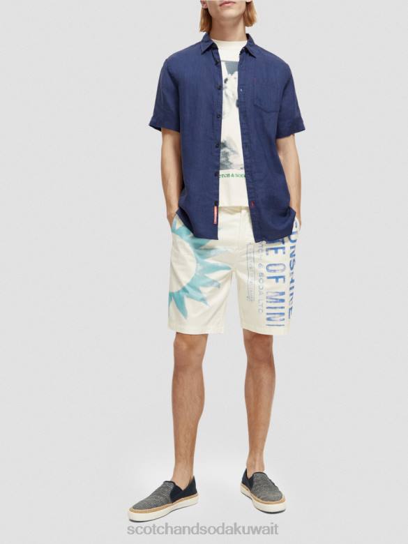 ملابس Scotch & Soda شورت برمودا المطبوع المفضل طباعة الطوابع رجال N0V4618