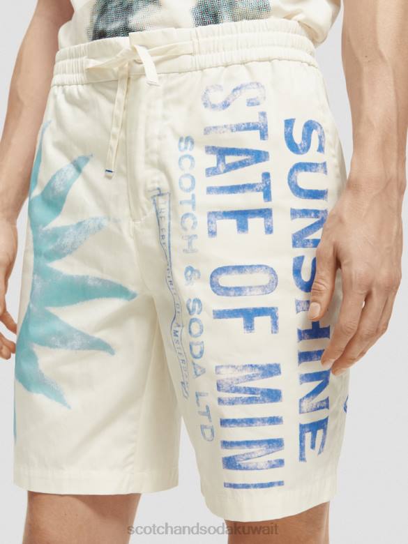 ملابس Scotch & Soda شورت برمودا المطبوع المفضل طباعة الطوابع رجال N0V4618