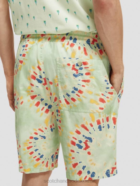 ملابس Scotch & Soda شورت برمودا المطبوع المفضل صبغة زهرة النعناع رجال N0V4625