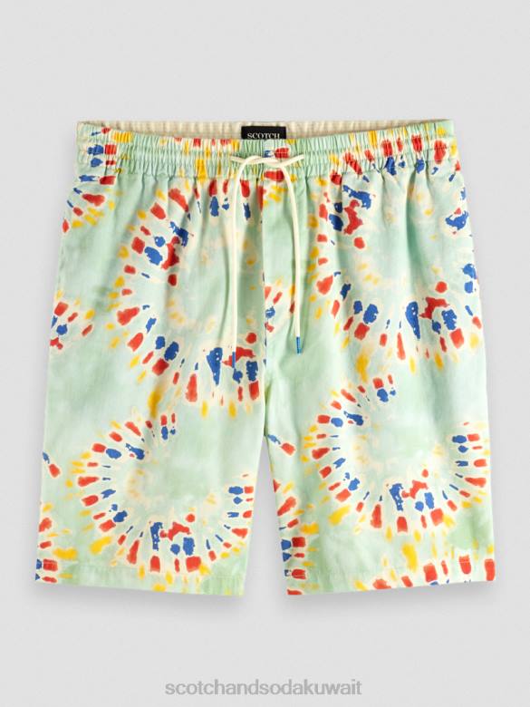 ملابس Scotch & Soda شورت برمودا المطبوع المفضل صبغة زهرة النعناع رجال N0V4625
