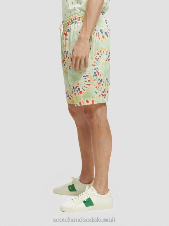 ملابس Scotch & Soda شورت برمودا المطبوع المفضل صبغة زهرة النعناع رجال N0V4625