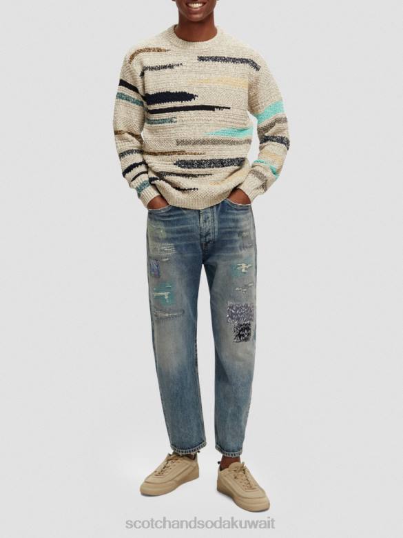 ملابس Scotch & Soda سترة مخططة من قماش الجاكار ميلانج التحرير والسرد أ رجال N0V4630