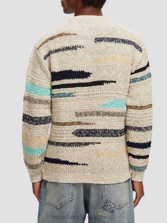 ملابس Scotch & Soda سترة مخططة من قماش الجاكار ميلانج التحرير والسرد أ رجال N0V4630