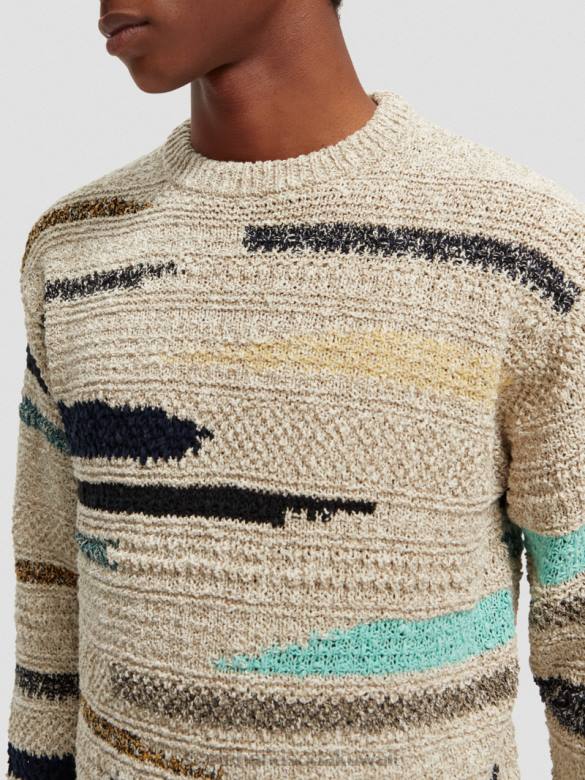 ملابس Scotch & Soda سترة مخططة من قماش الجاكار ميلانج التحرير والسرد أ رجال N0V4630