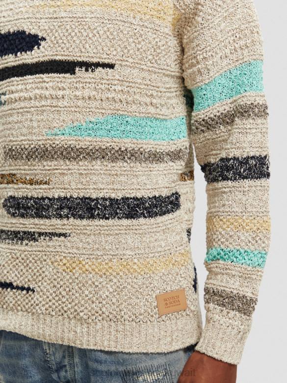 ملابس Scotch & Soda سترة مخططة من قماش الجاكار ميلانج التحرير والسرد أ رجال N0V4630