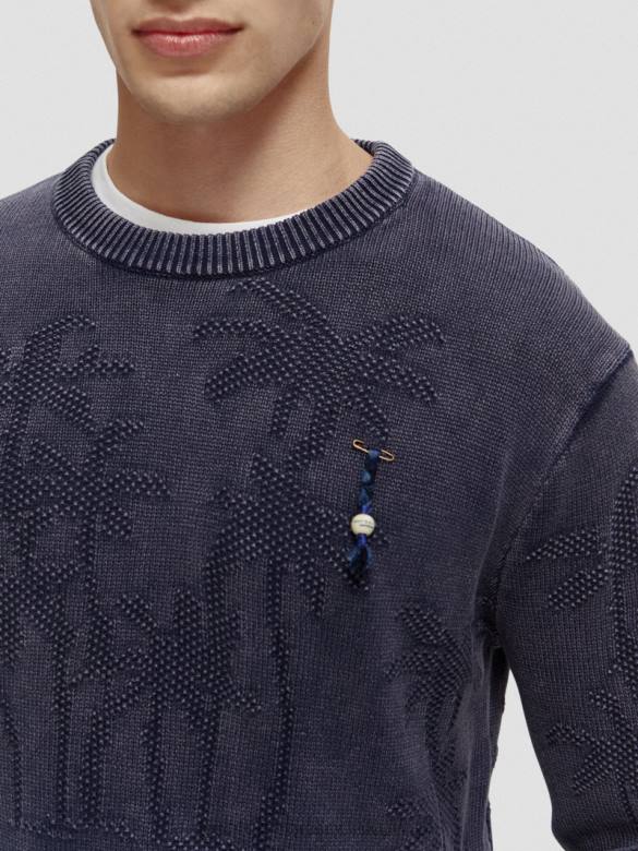ملابس Scotch & Soda سترة منسوجة من قماش الجاكار المصبوغ التحرير والسرد أ رجال N0V4636