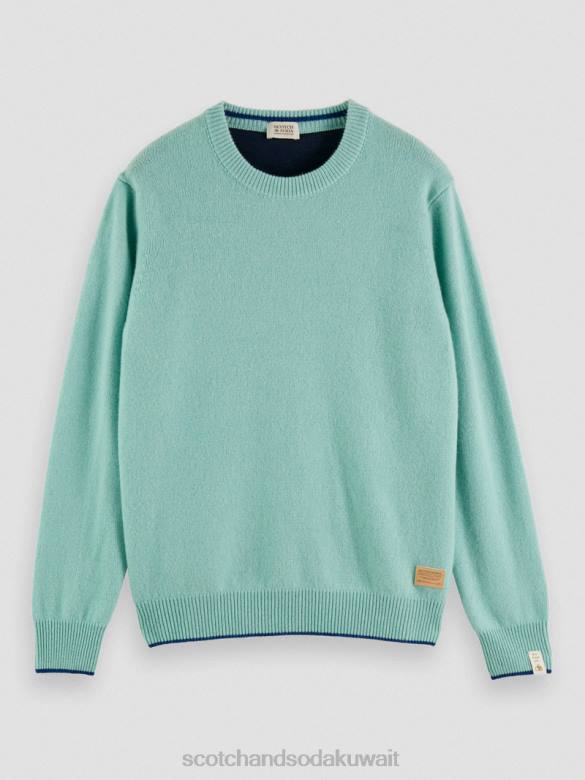 ملابس Scotch & Soda سترة من الكشمير مزينة بطبعات متباينة مزيج الفستق رجال N0V4637