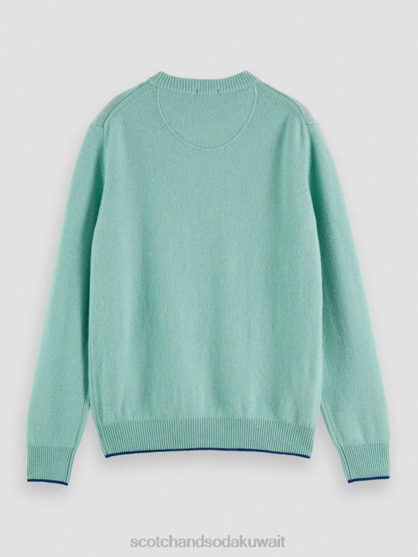 ملابس Scotch & Soda سترة من الكشمير مزينة بطبعات متباينة مزيج الفستق رجال N0V4637