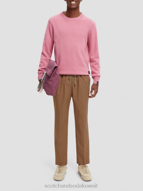 ملابس Scotch & Soda سترة من الكشمير مزينة بطبعات متباينة مزيج وردي رجال N0V4639