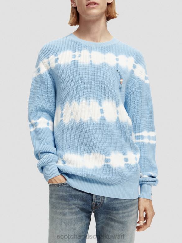ملابس Scotch & Soda سترة عضوية متماسكة ومصبوغة بالربط التحرير والسرد أ رجال N0V4647