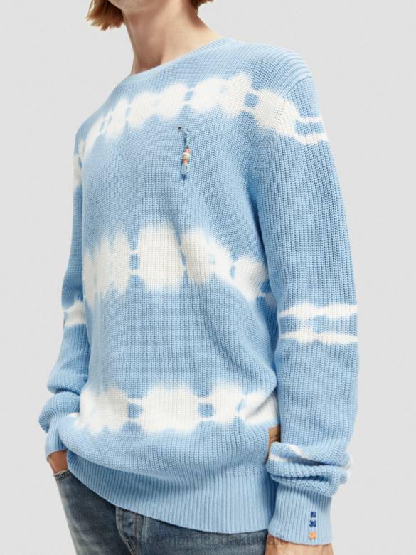 ملابس Scotch & Soda سترة عضوية متماسكة ومصبوغة بالربط التحرير والسرد أ رجال N0V4647