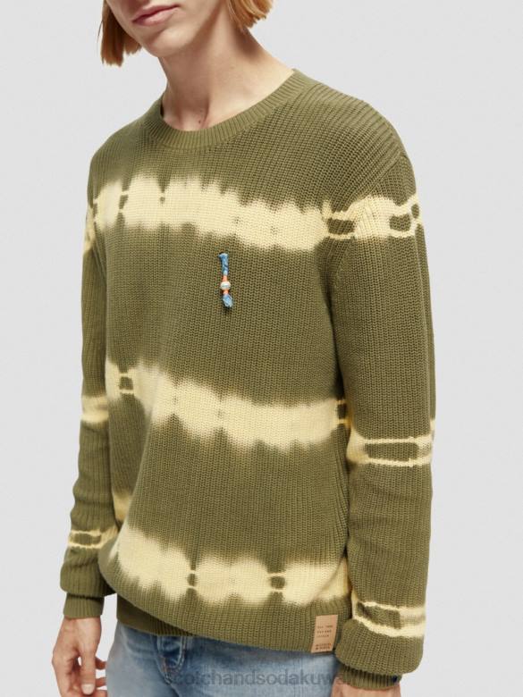 ملابس Scotch & Soda سترة عضوية متماسكة ومصبوغة بالربط التحرير والسرد ج رجال N0V4649