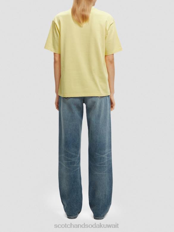 ملابس Scotch & Soda تي شيرت عضوي برسومات فضفاضة الفشار نحيف N0V464